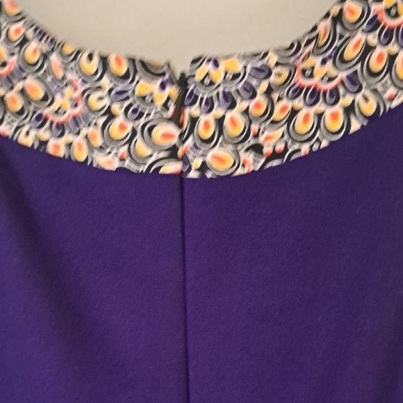 137 - Muse Elegant Purple Midi Dress with Gold And Multi Colored Accents - Picture 8 of 10